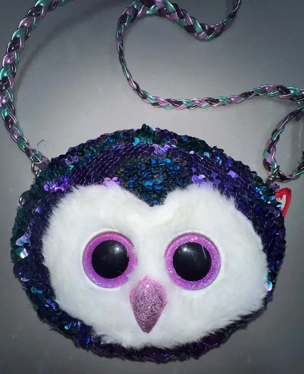 TY Owl crossbody Purse Reversible Sequins